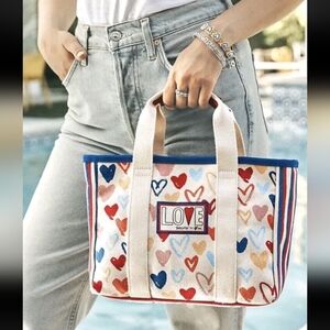 Brighton Love Maximalist Whimsical Hearts Rainbow Love Beach Travel Canvas Purse